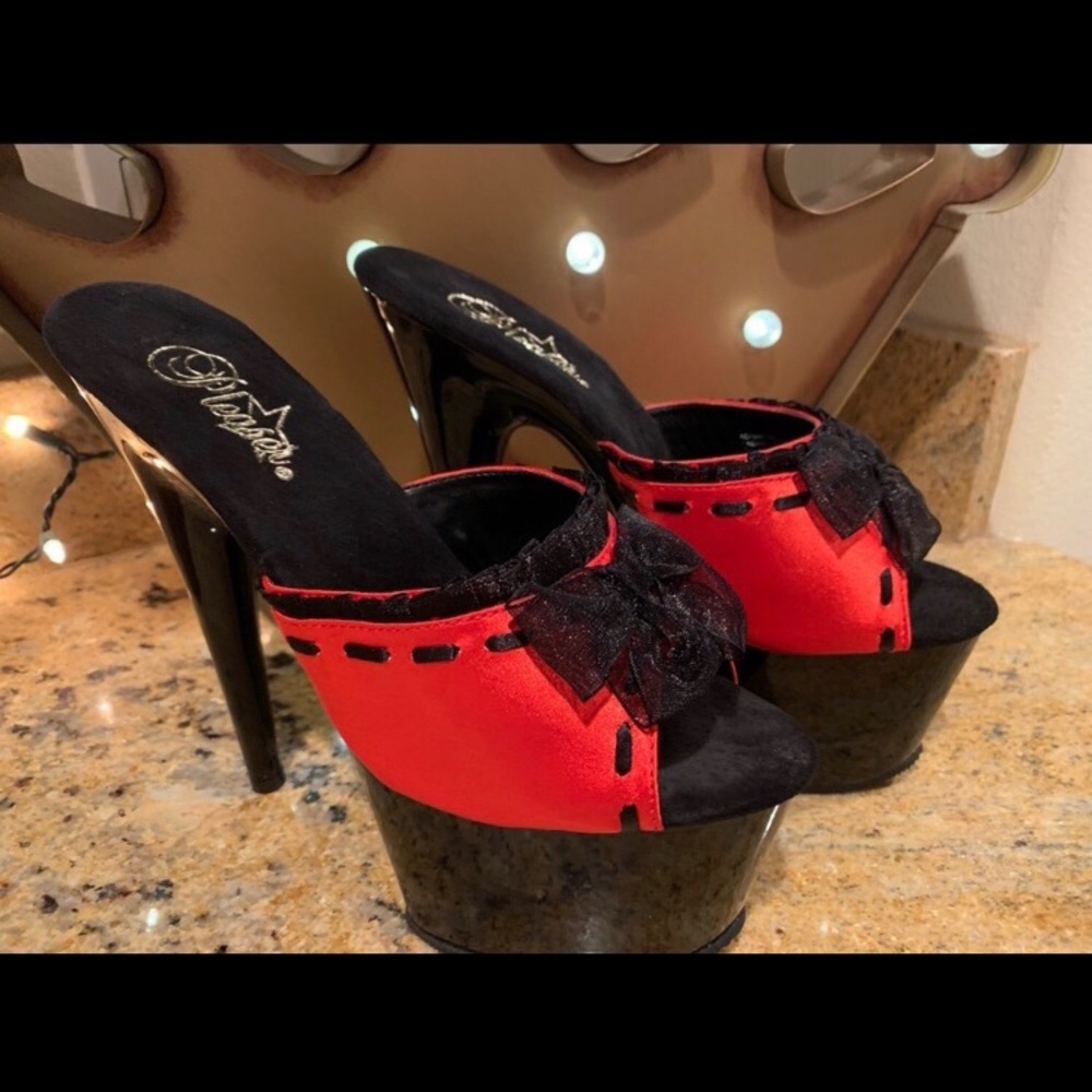 Pleaser Red & Black Heels